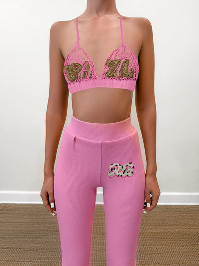 Brazil Knit Appliqué Bralette