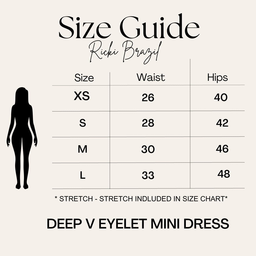 Deep V Eyelet Mini Dress