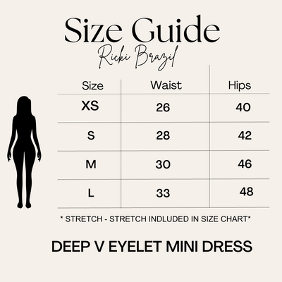 Deep V Eyelet Mini Dress