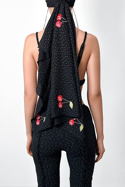 Cherry Blossom Appliqué Scarf