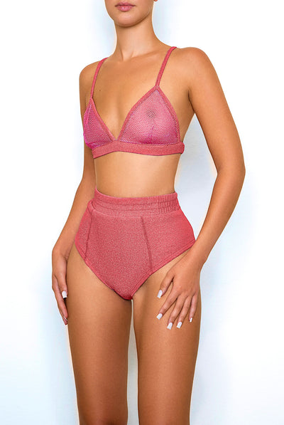 Tan Lines Metallic Brazilian Poolside Set