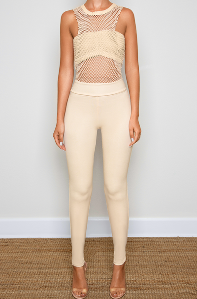 RB Daily Raw Edge Muscle Bandeau Net Jumpsuit